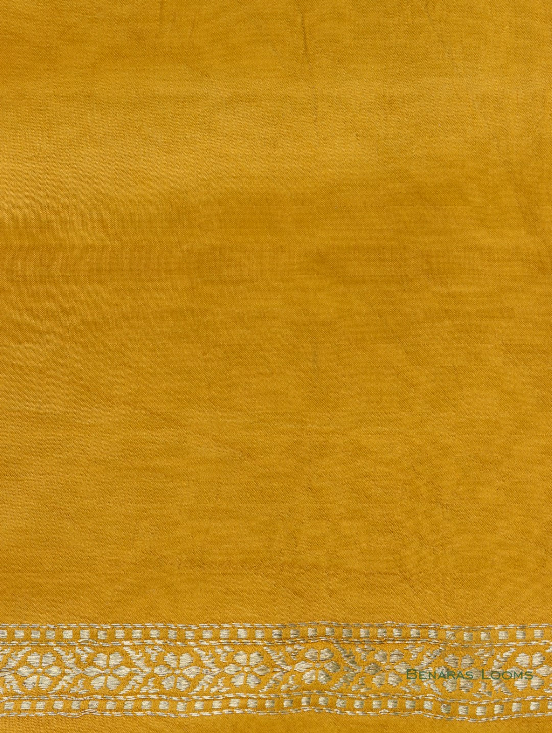 Golden Mustard Handloom Satin Silk Shikargah Banarasi Saree
