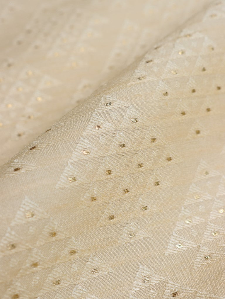 Cream Banarasi Fabric