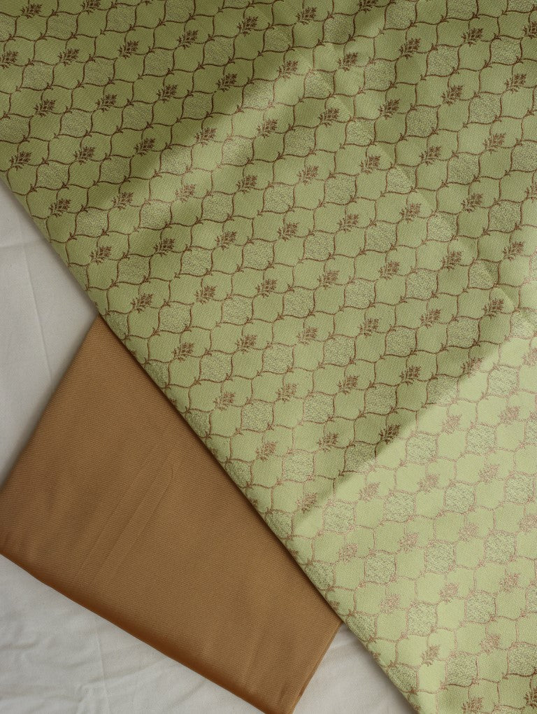 Lime Green Banarasi Fabric