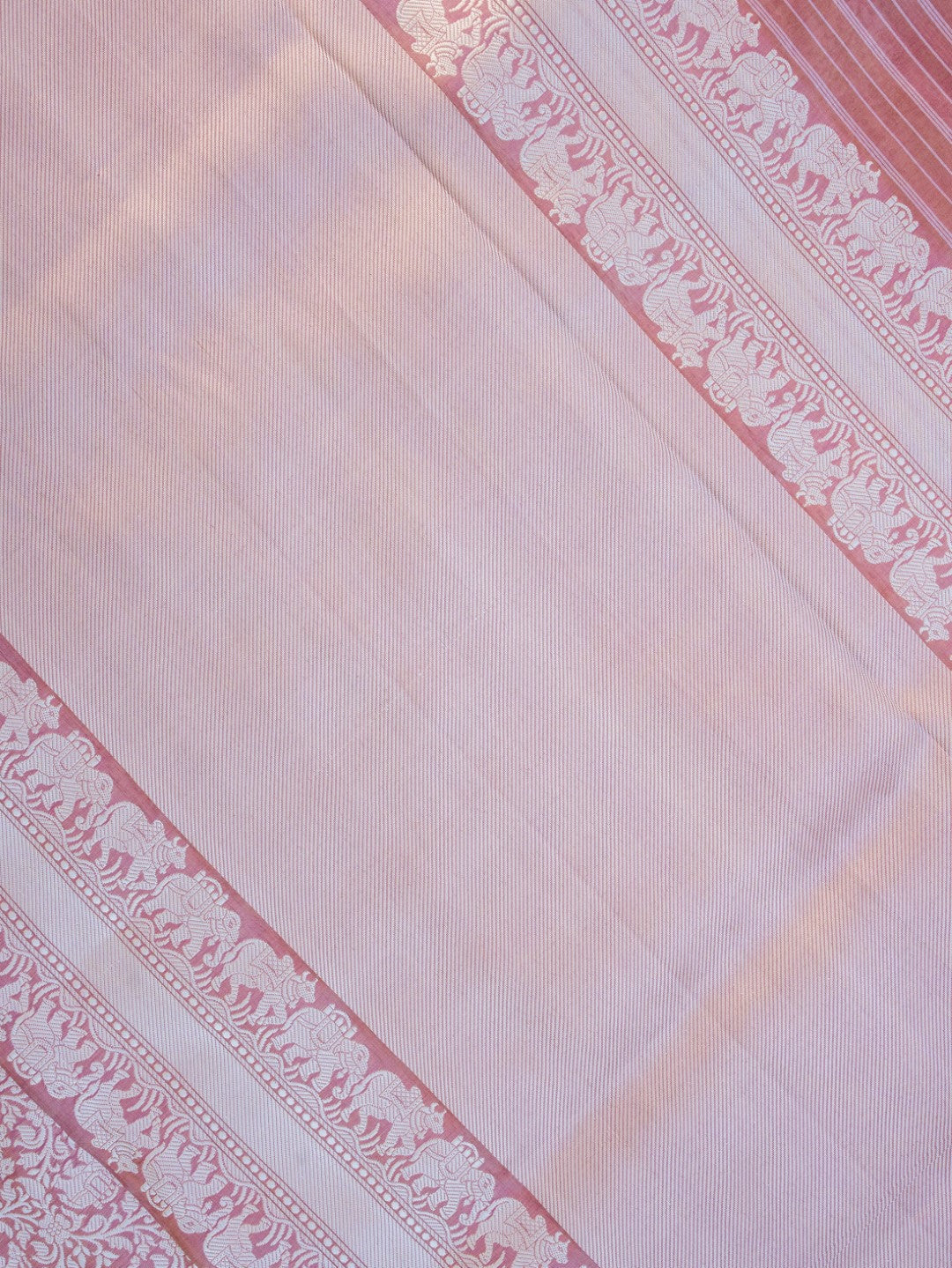 Pastel Handwoven Shikargah Pure Tissue Silk Banarasi Saree