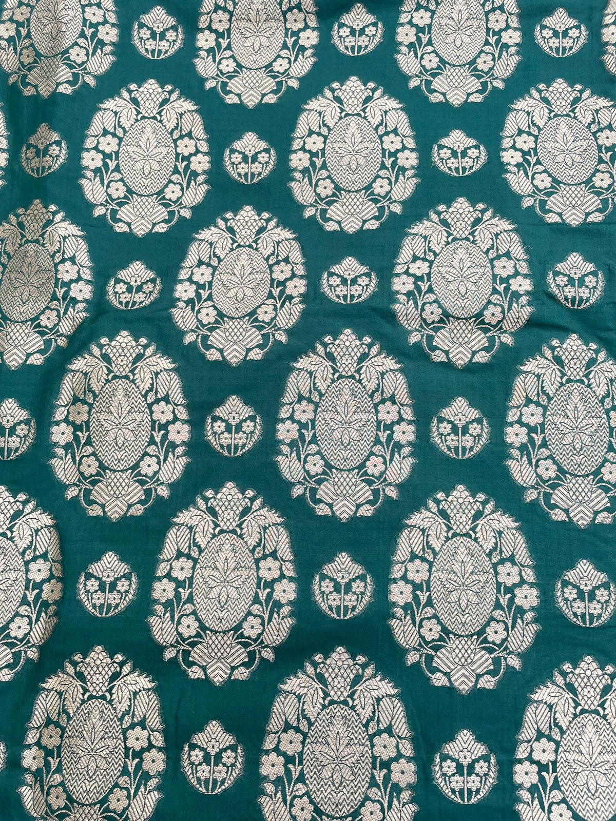 Green Butidar Banarasi Silk Fabric