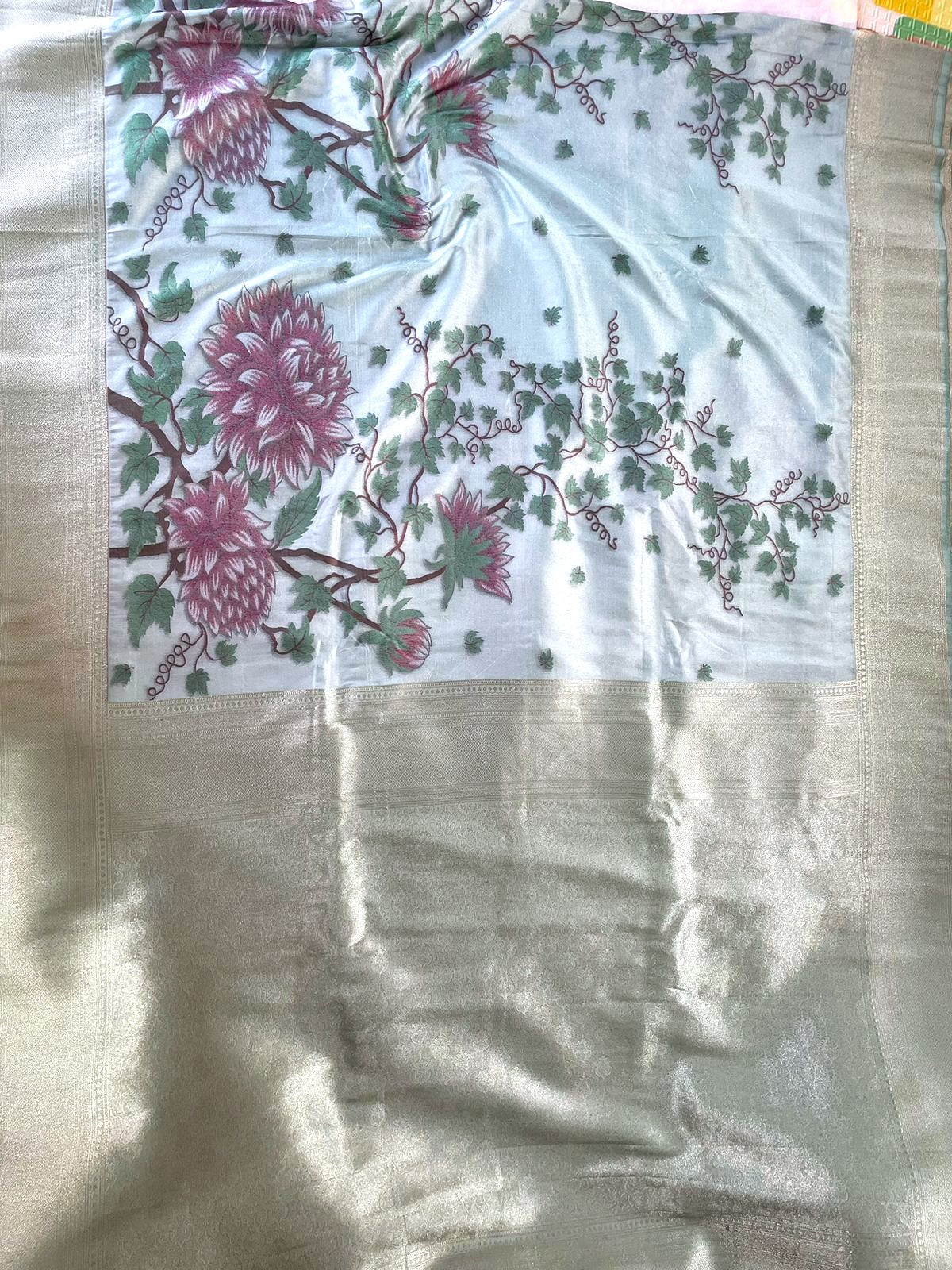 Sky Blue Soft Silk Banarasi Saree