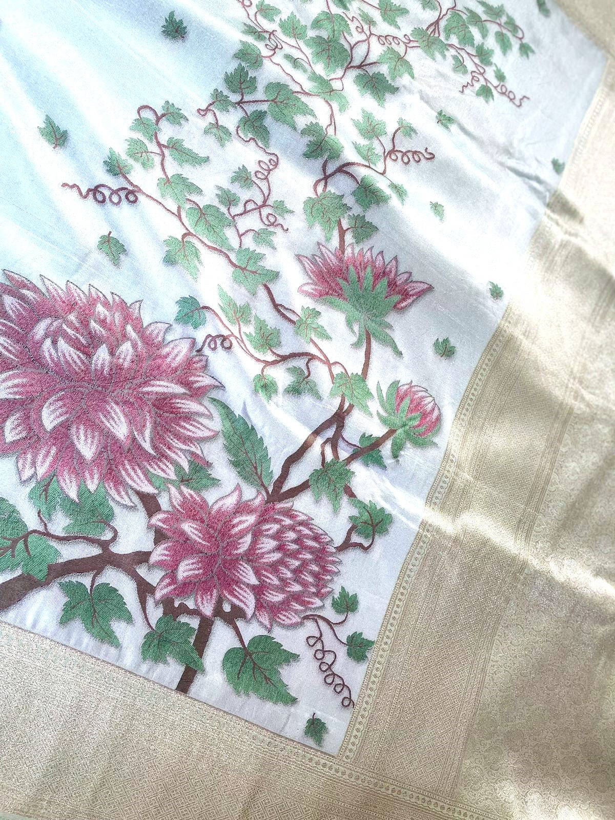 Sky Blue Soft Silk Banarasi Saree