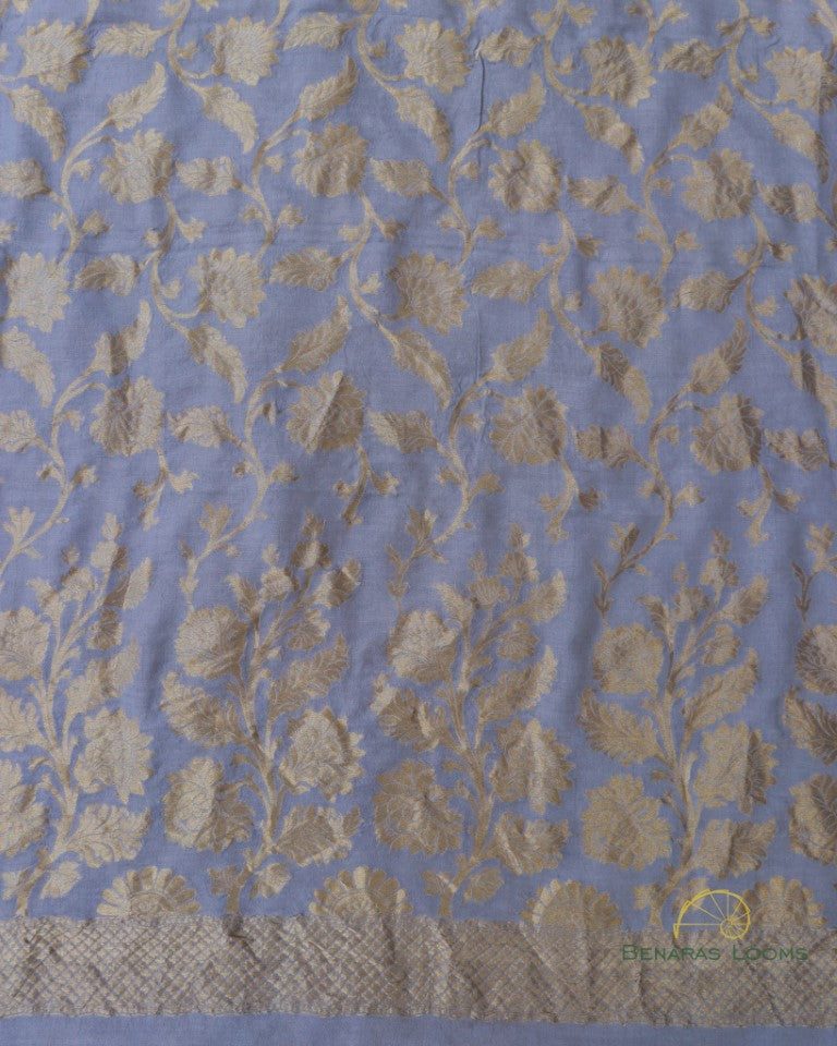 Gray Munga Silk Handwoven Banarasi Suit Set