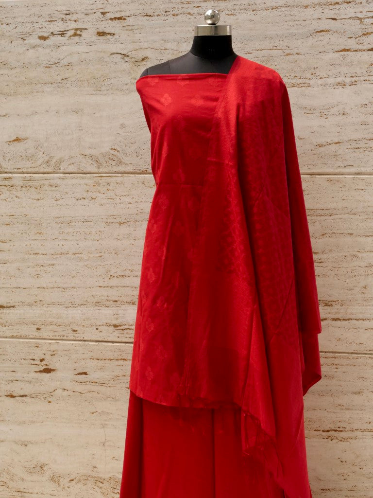 Red Banarasi Cotton Suit Set