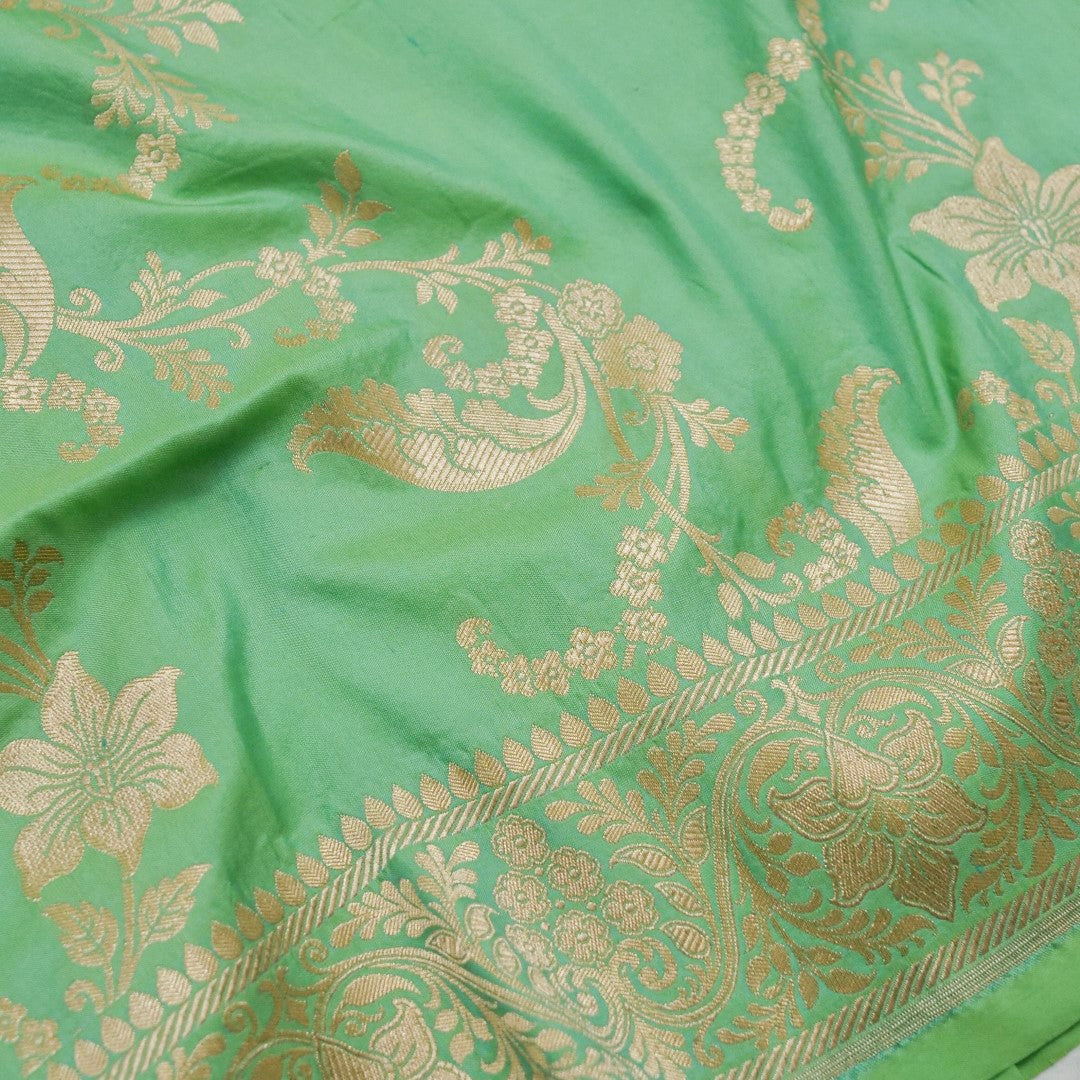 Light Green Handwoven Banarasi Pure Silk Dupatta