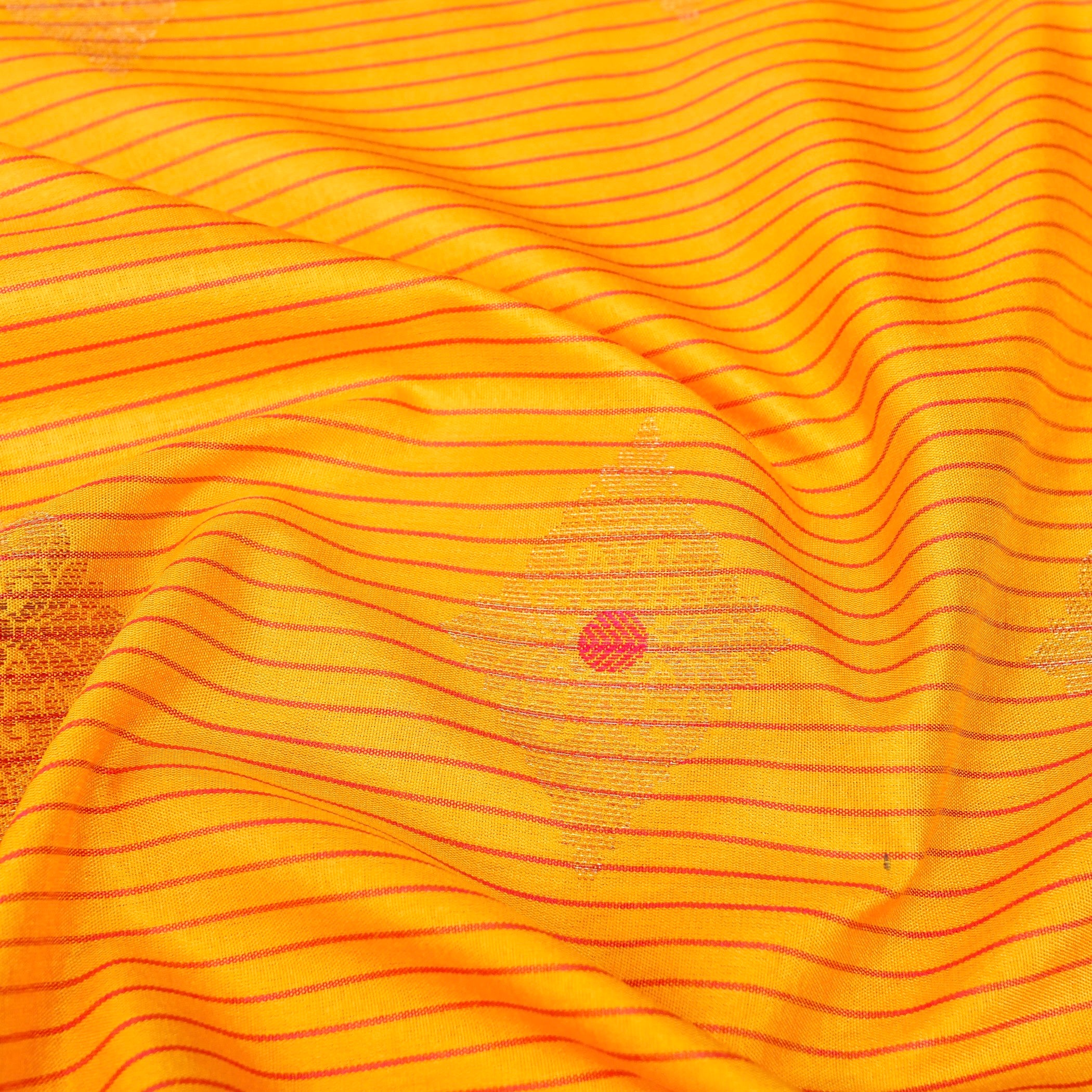 Yellow Banarasi Soft Silk Saree with Contrast Border