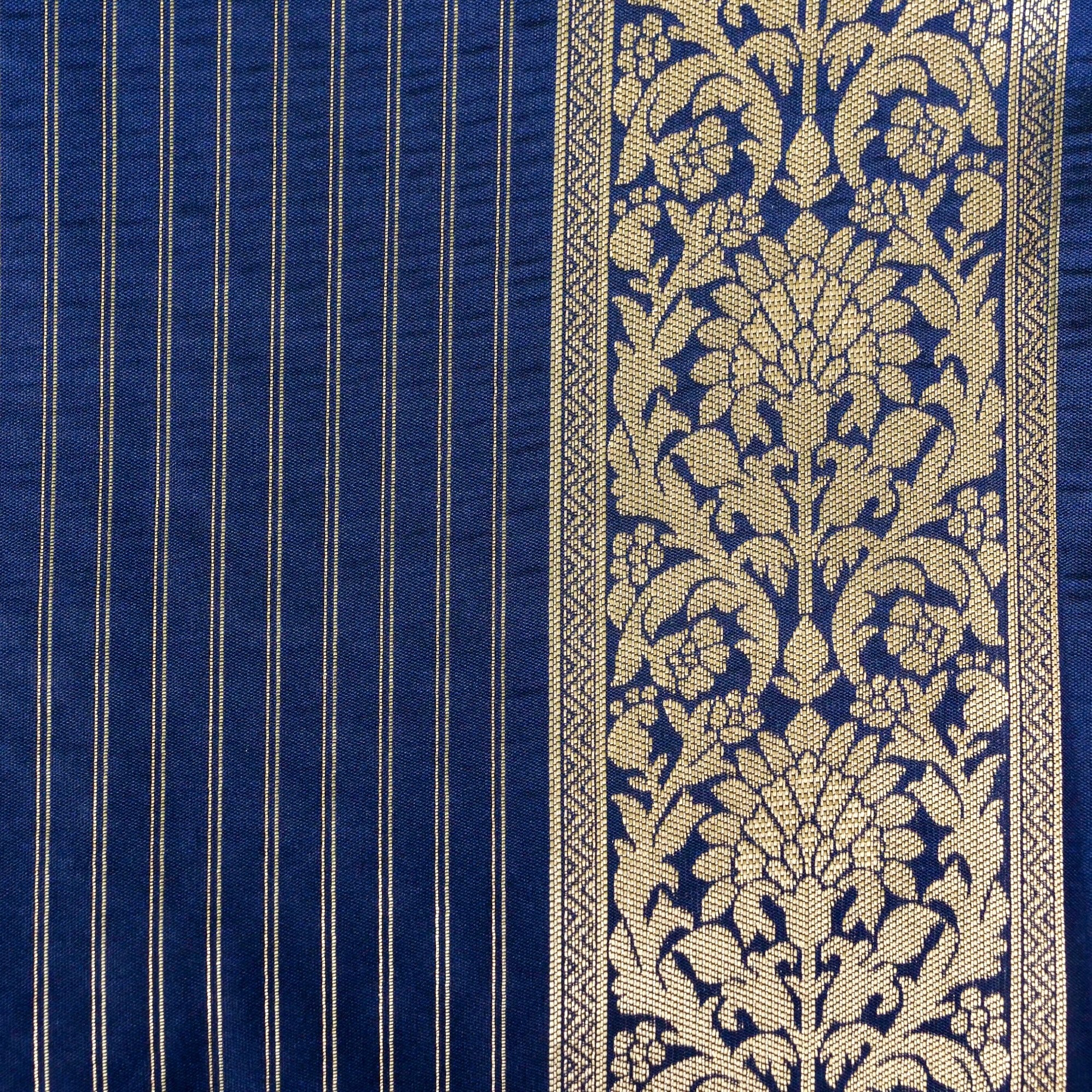 Blue Banarasi Silk Saree with Zari Floral Jaal