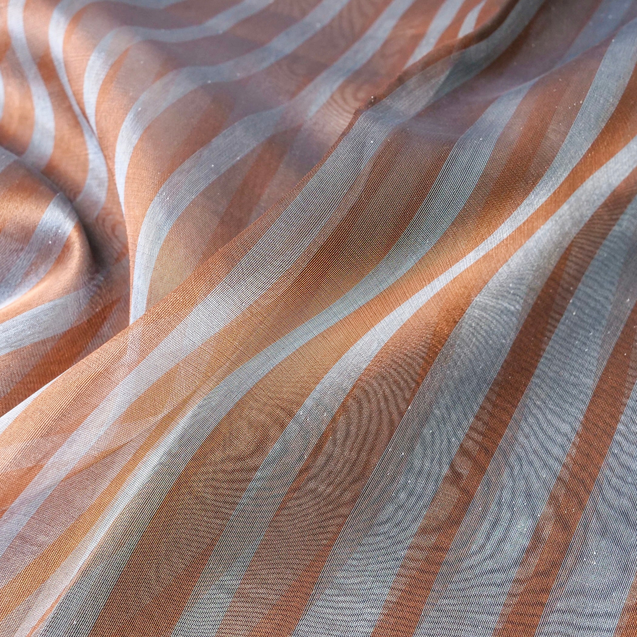 Striped Tissue Butidar Banarasi Saree without Border