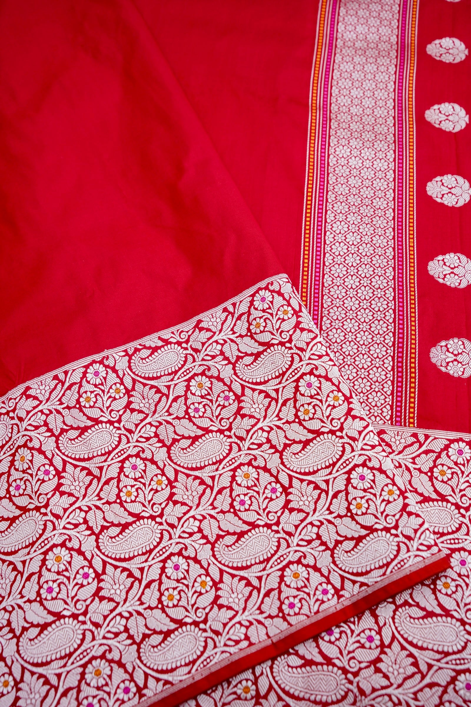 Red Handwoven Pure Silk Banarasi Saree