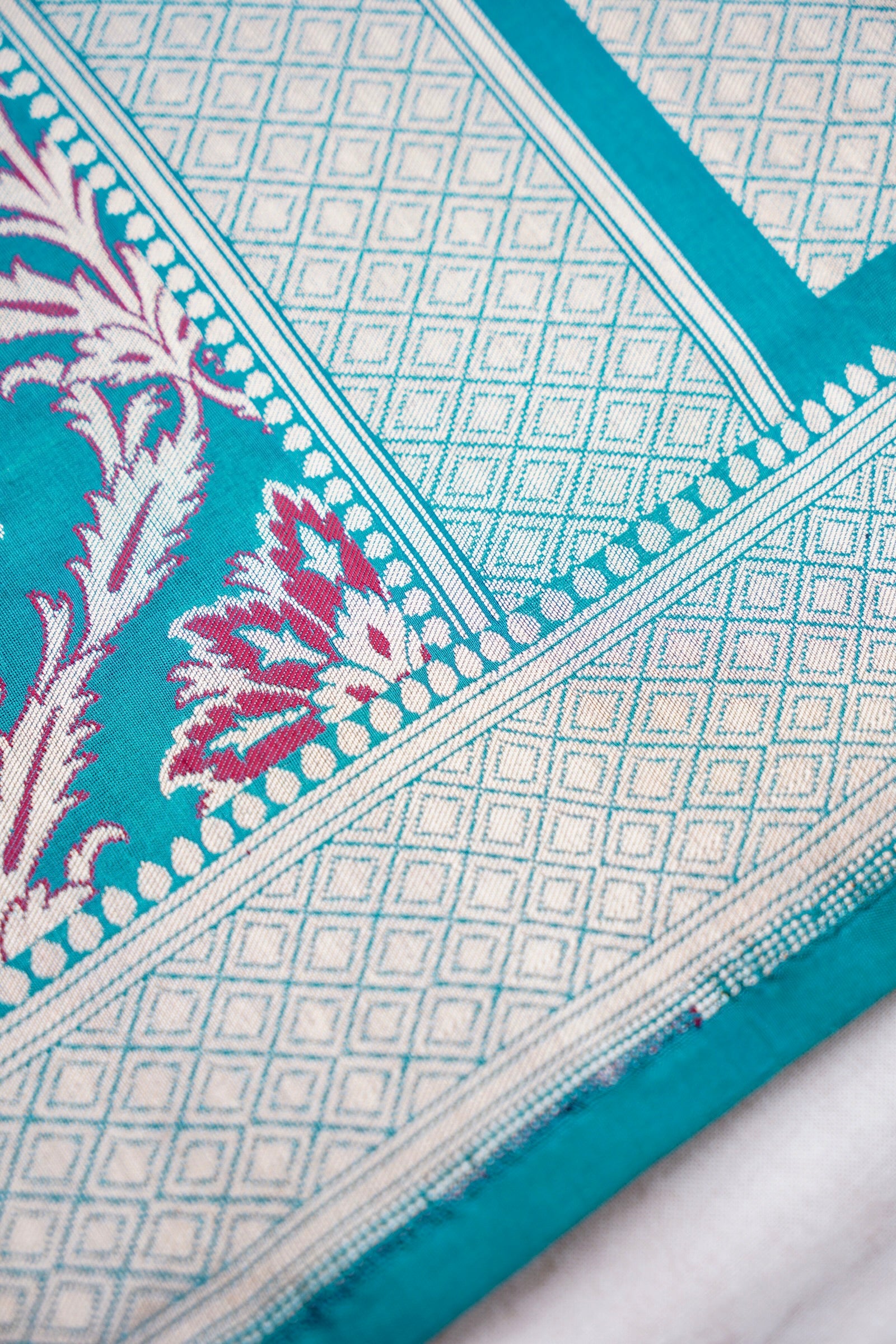 Blue Handwoven Kataan Silk Jangla Meenakari Banarasi Saree