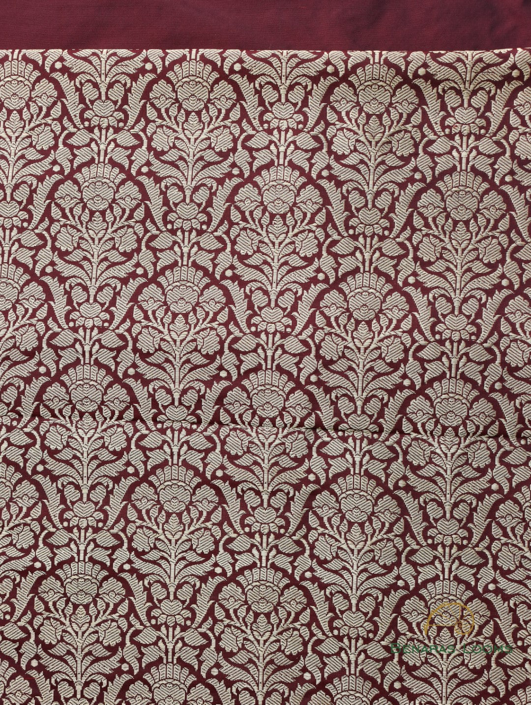 Maroon Handloom Kataan Silk Kadhua Jangla Banarasi Saree