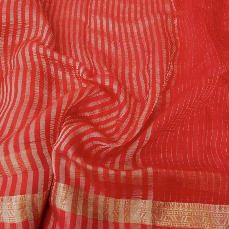 Red Pure Tissue Banarasi Saree