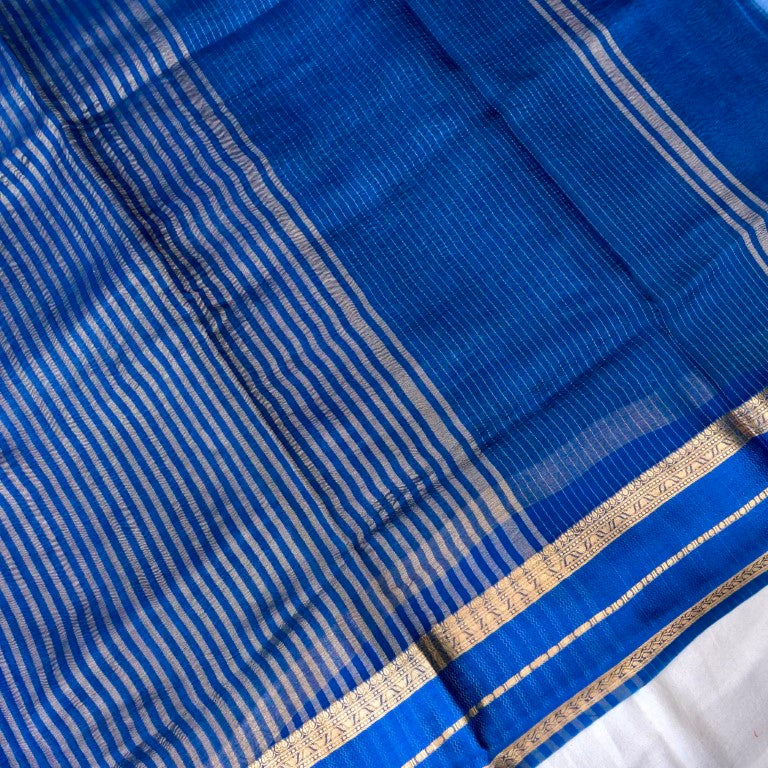 Blue Pure Tissue Banarasi Saree