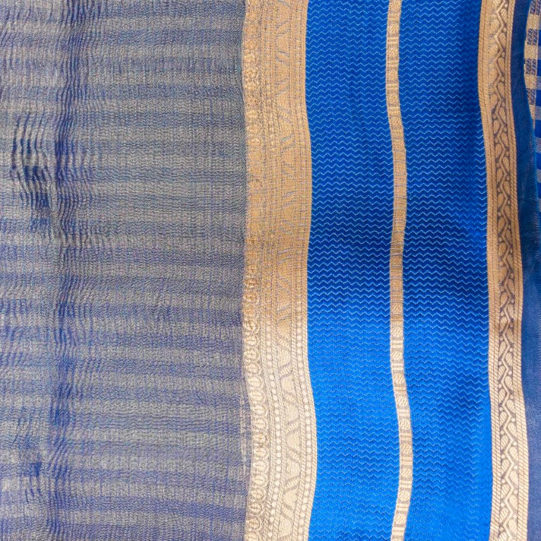 Blue Pure Tissue Banarasi Saree