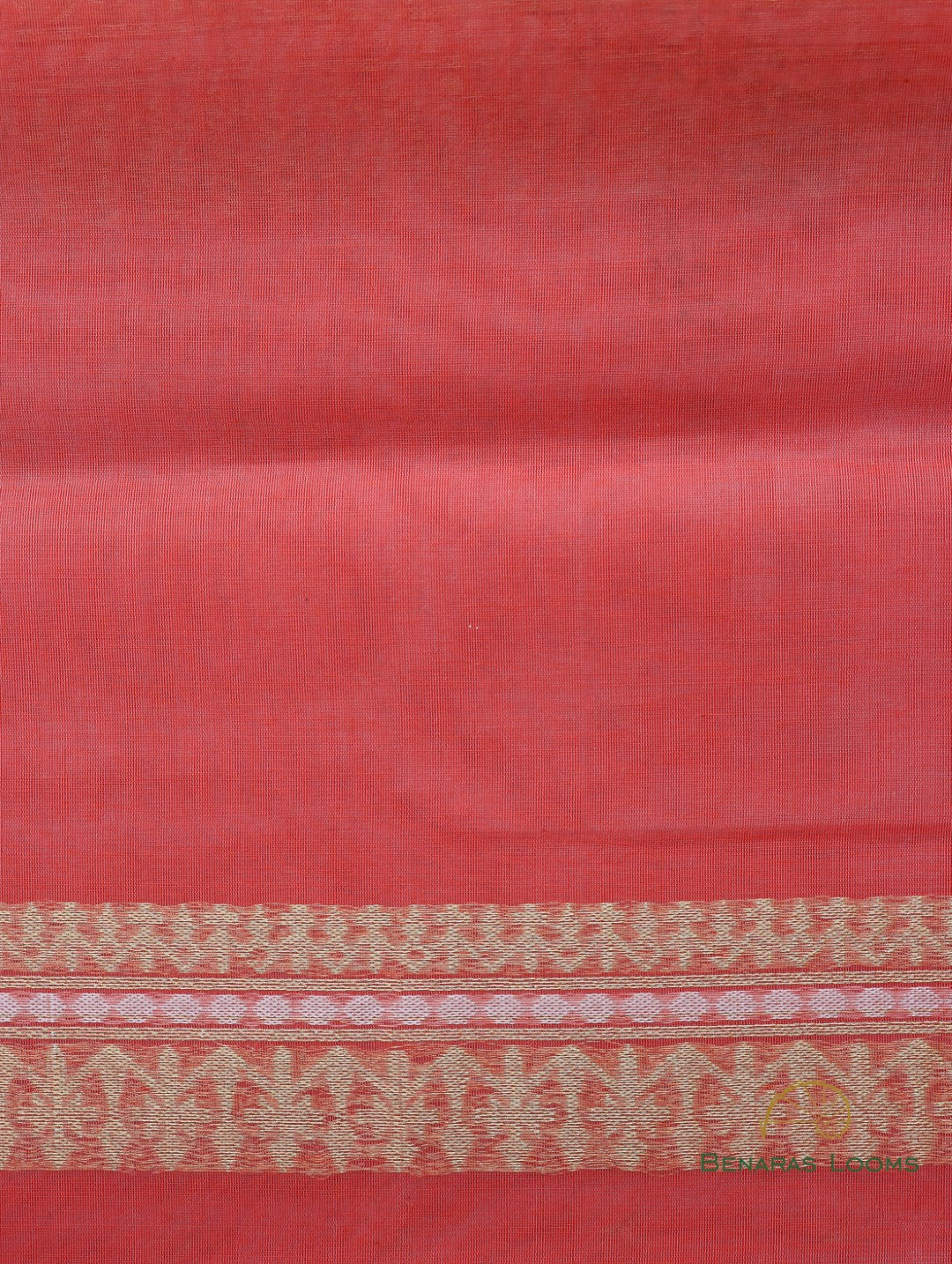 Peach Handloom Cotton Butidar Banarasi Saree