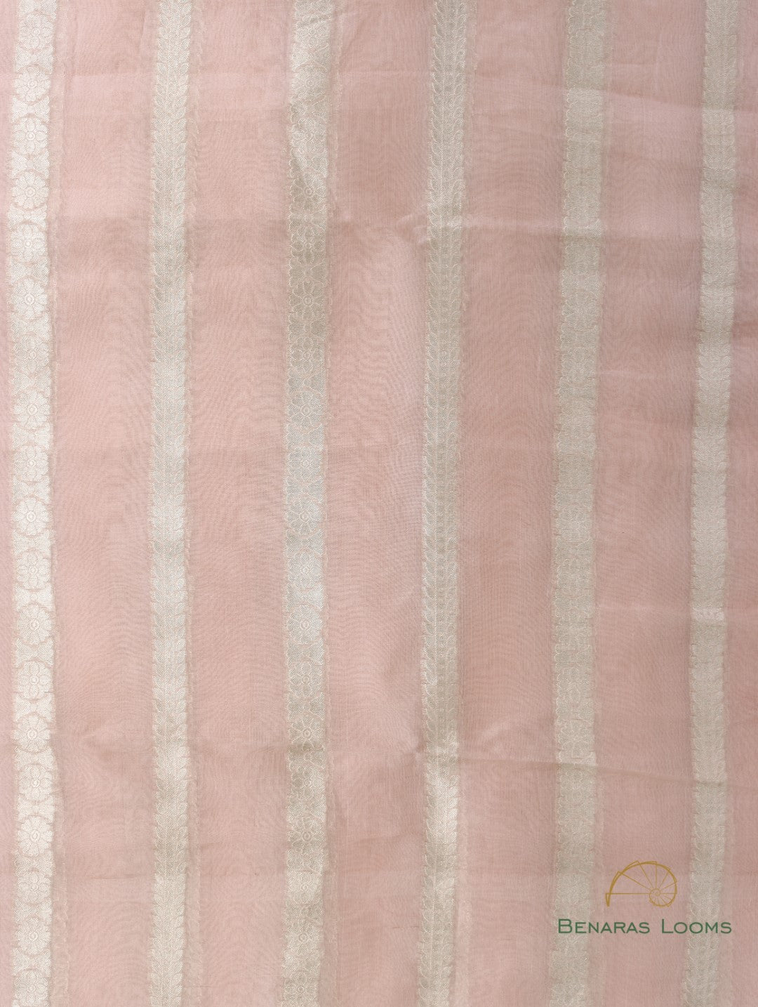 Light Pink Handwoven Pure Organza Banarasi Fabric
