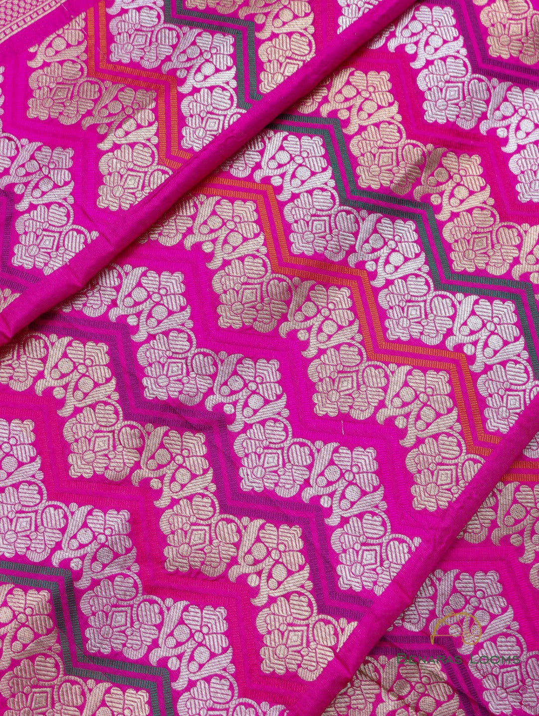 Kanika Pink Handwoven Pure Silk Banarasi Rangkaat Lehenga