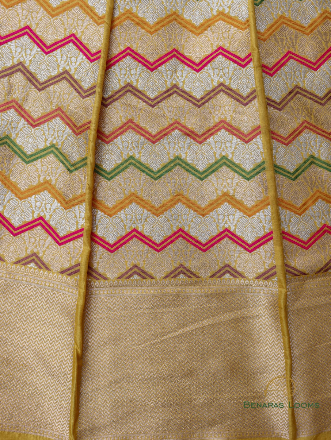 Kanika Yellow Handwoven Pure Silk Banarasi Rangkaat Lehenga