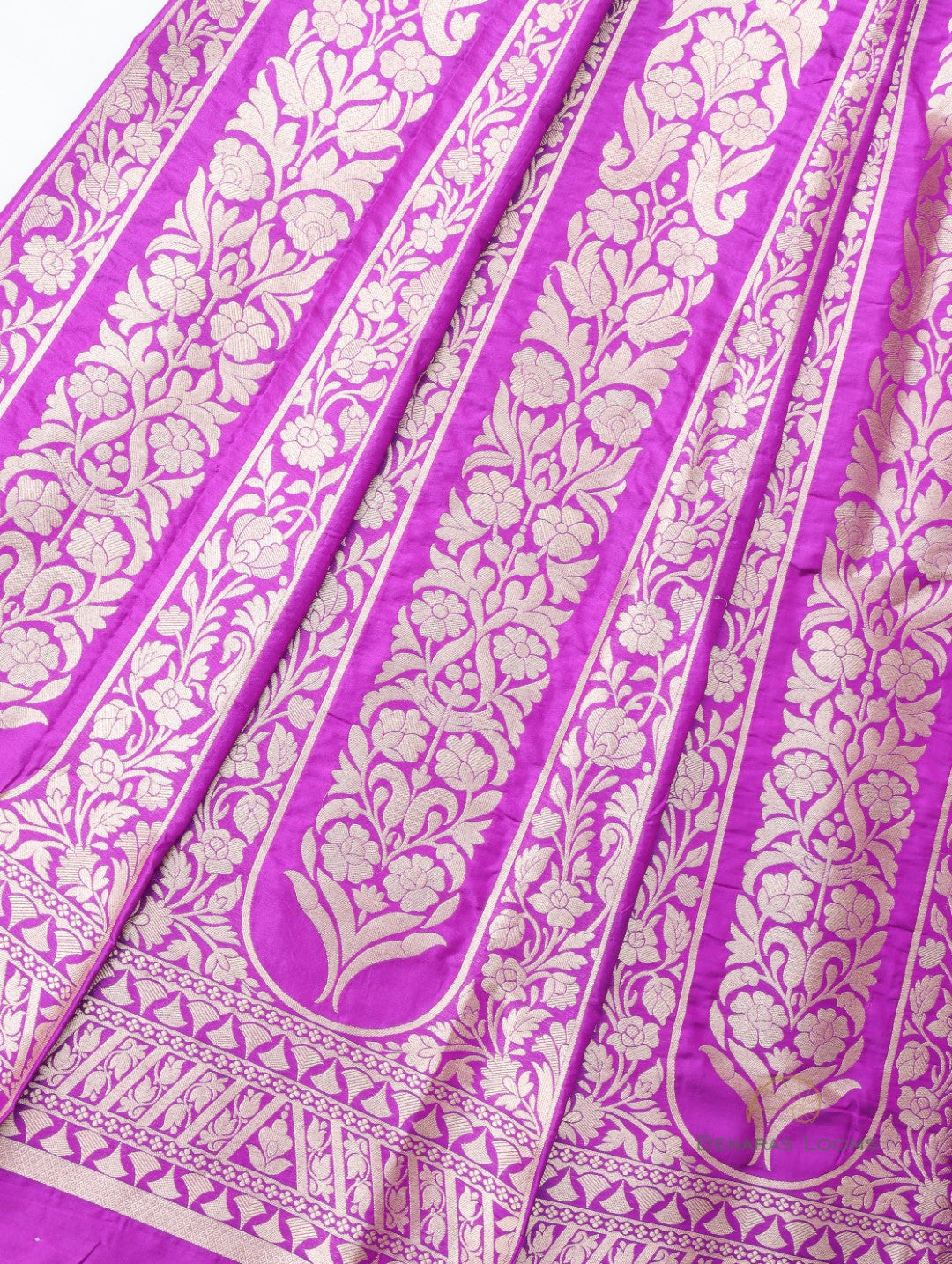 Eesha Purple Handwoven Pure Silk Banarasi Lehenga