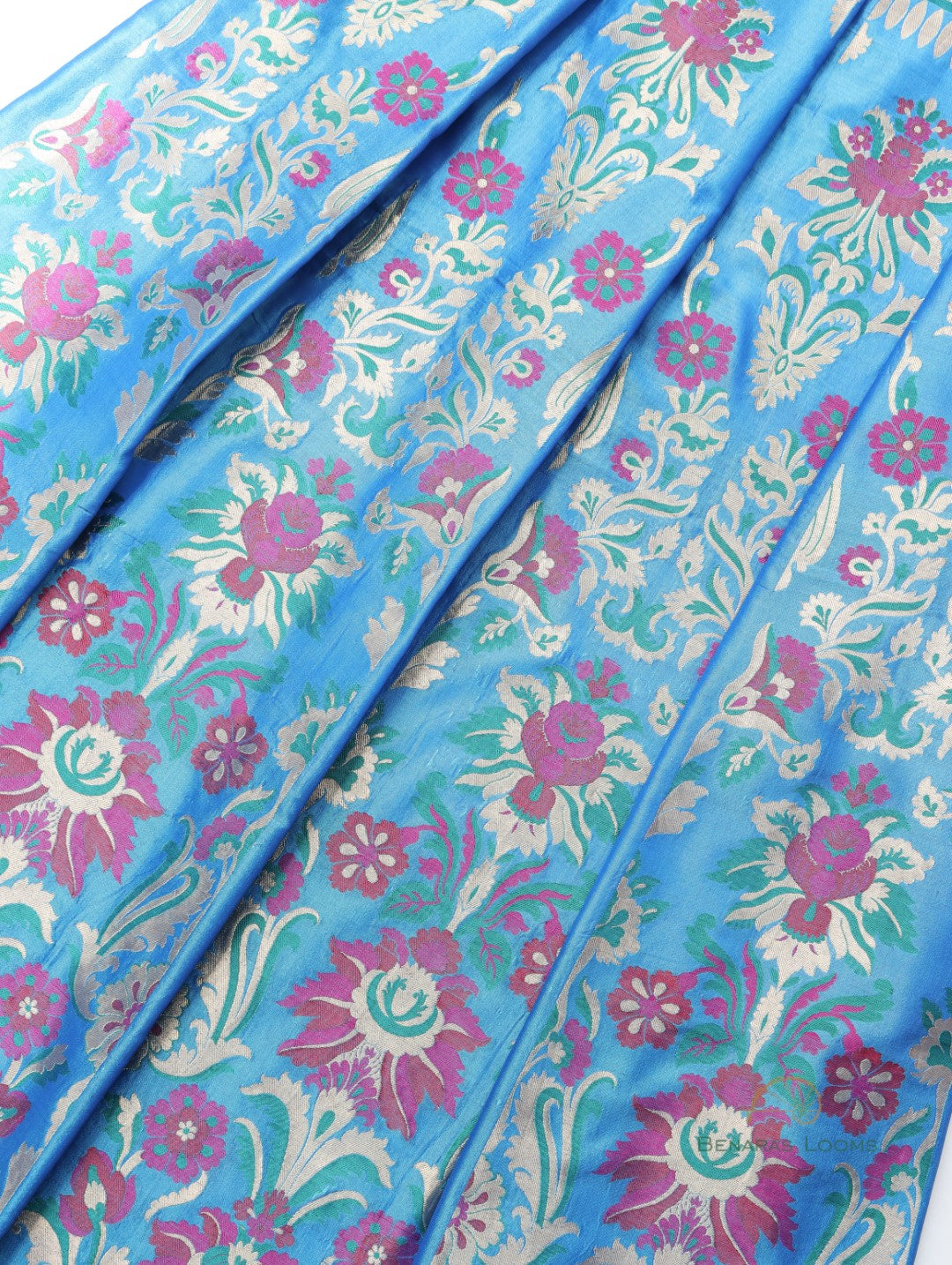 Swara Blue Handwoven Pure Silk Banarasi Lehenga