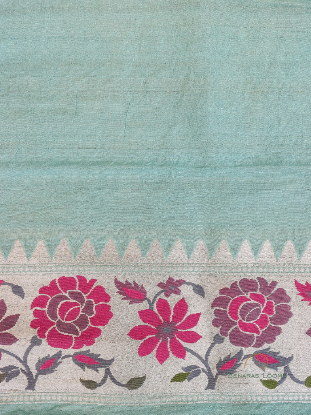 Pastel Handwoven Pure Tussar Georgette Banarasi Saree