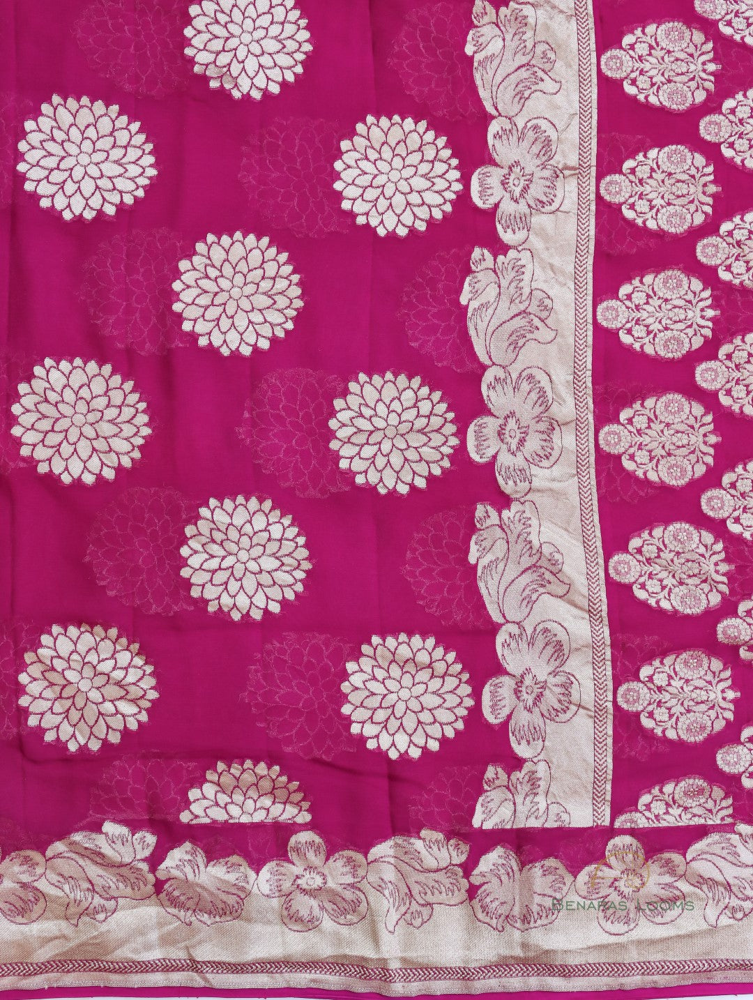 Cherry Red Handwoven Pure Khaddi Georgette Saree