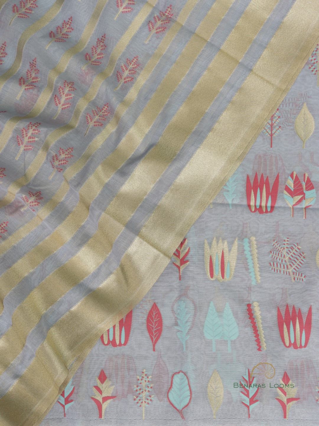 Gray Gardenia Three Piece Banarasi Suit Set