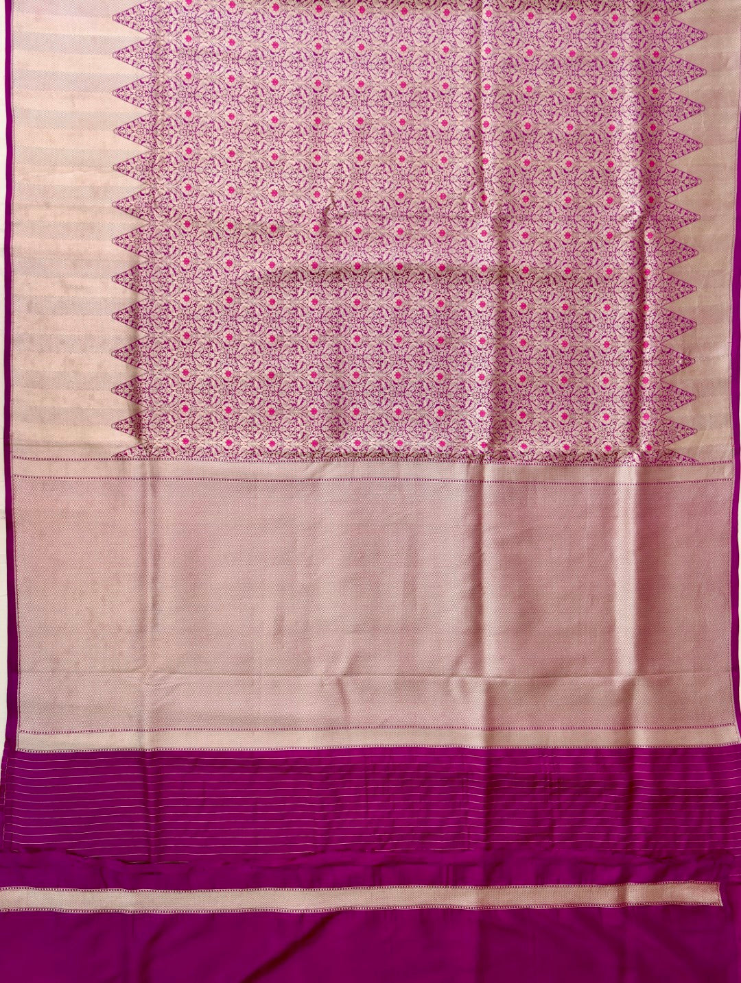 Purple Brocade Handwoven Pure Kataan Silk Banarasi Saree