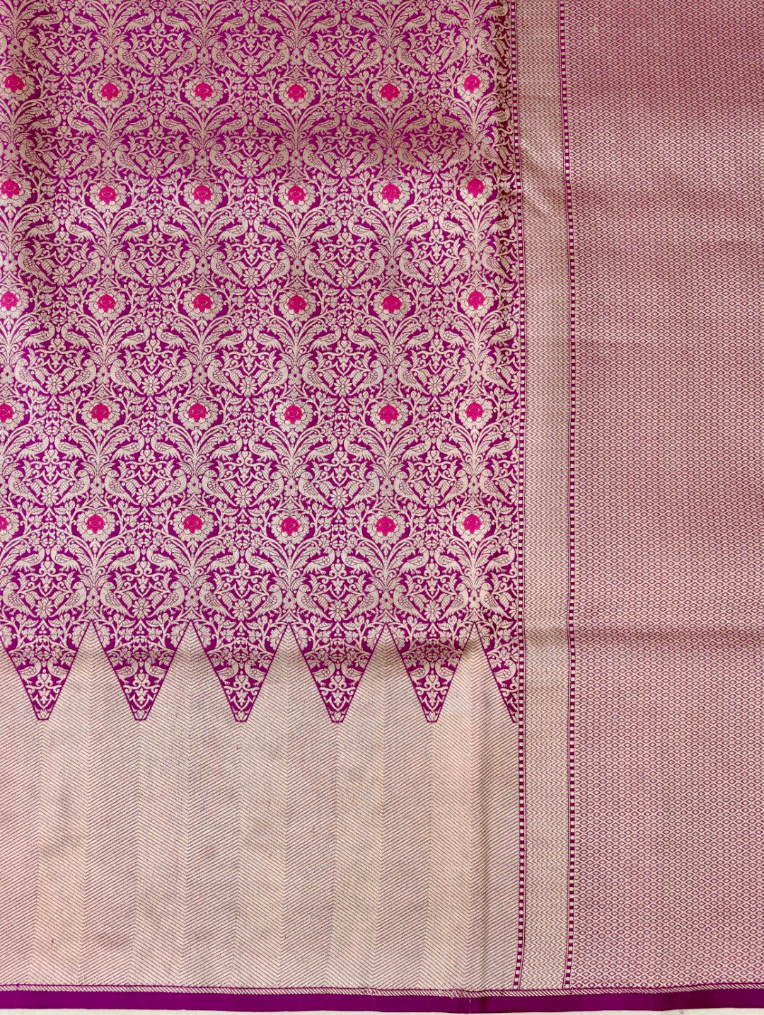 Purple Brocade Handwoven Pure Kataan Silk Banarasi Saree