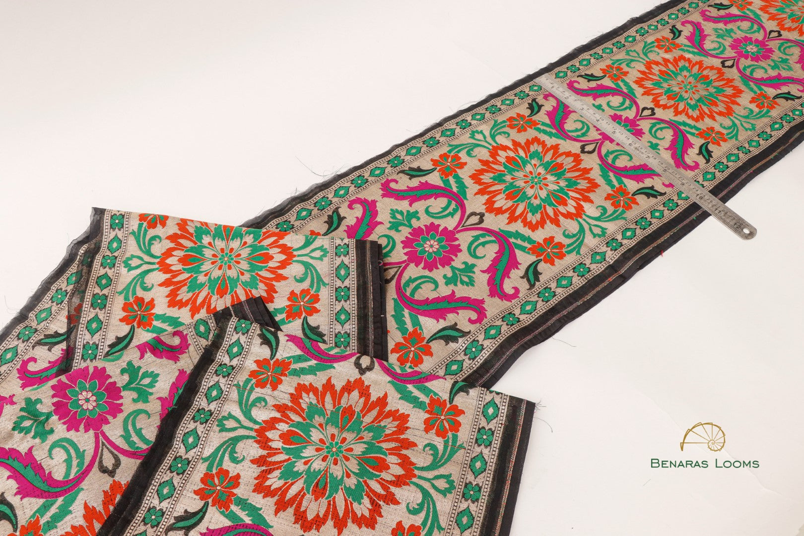 Black Banarasi Border 10 Inch