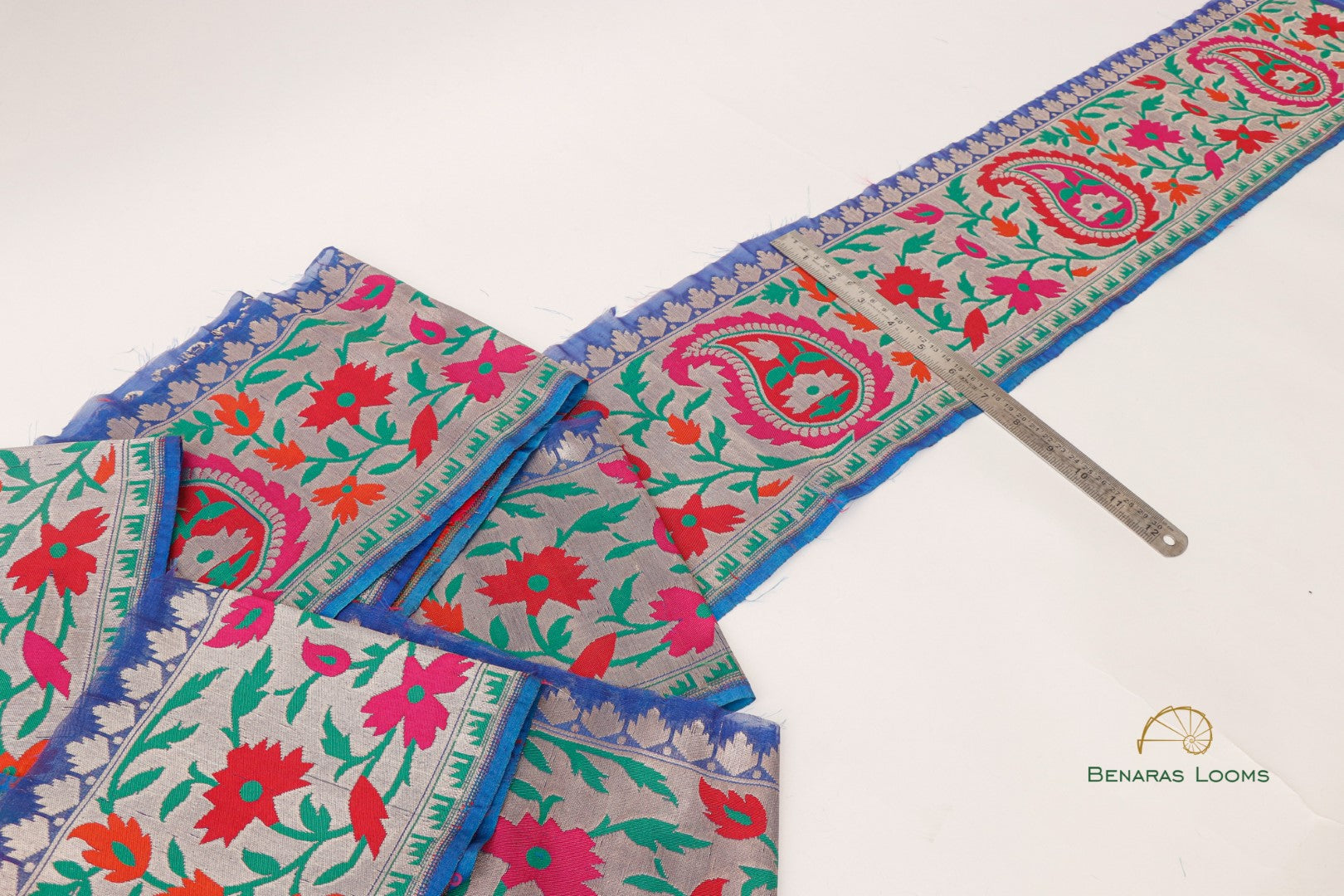Blue Banarasi Border 7 Inch