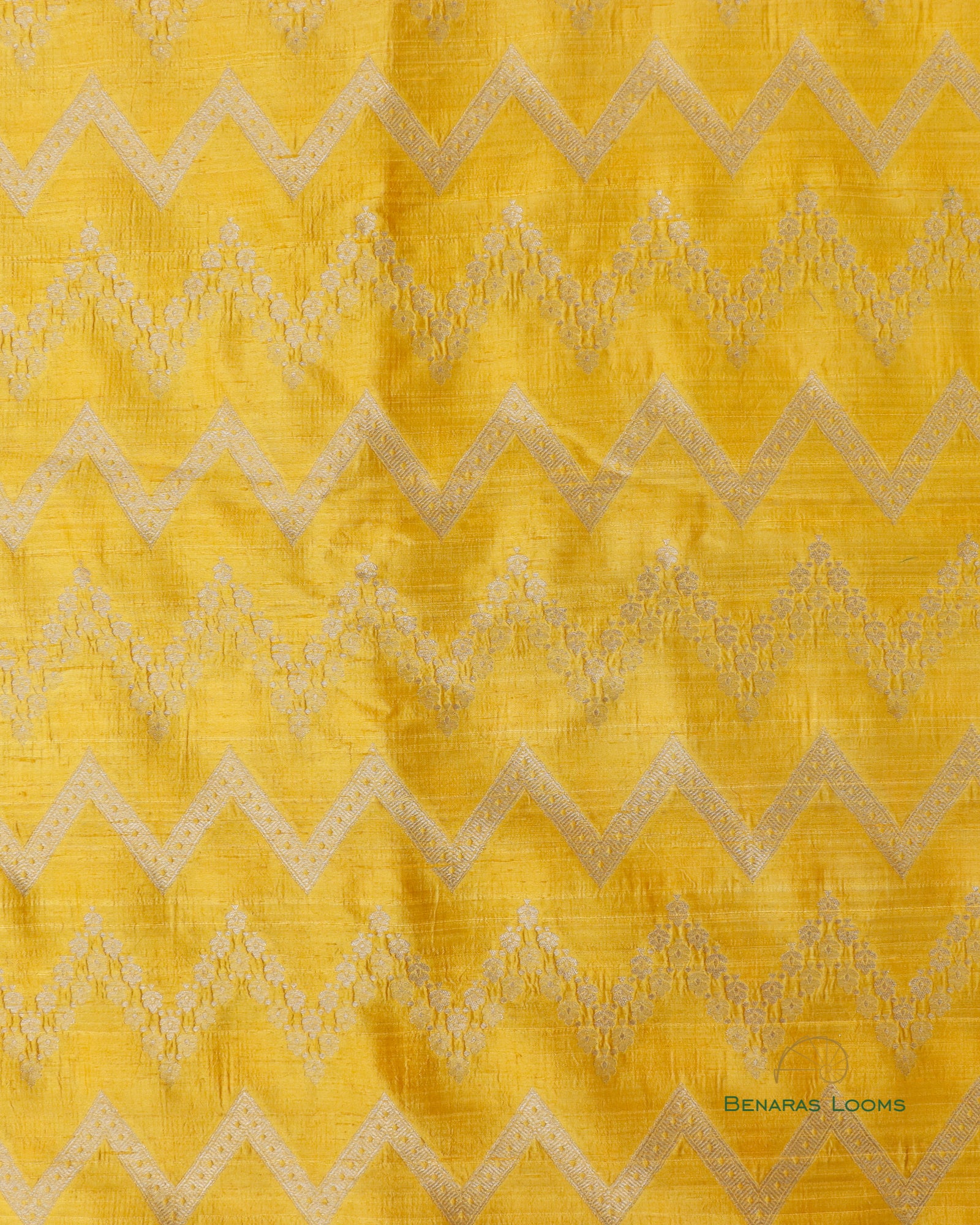 Yellow Pure Raw Silk Handwoven Fabric