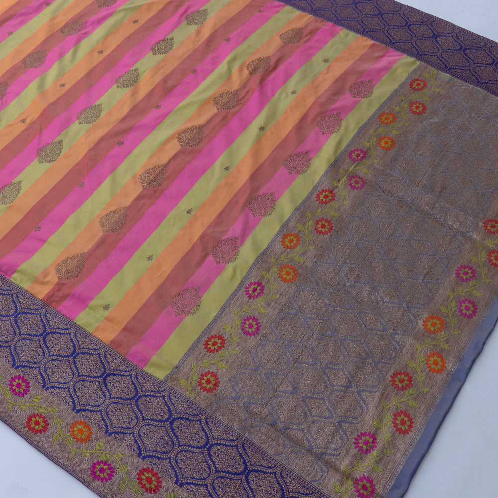 Handwoven Pure Kataan Silk Kadhua Buti Banarasi Rangkat Saree