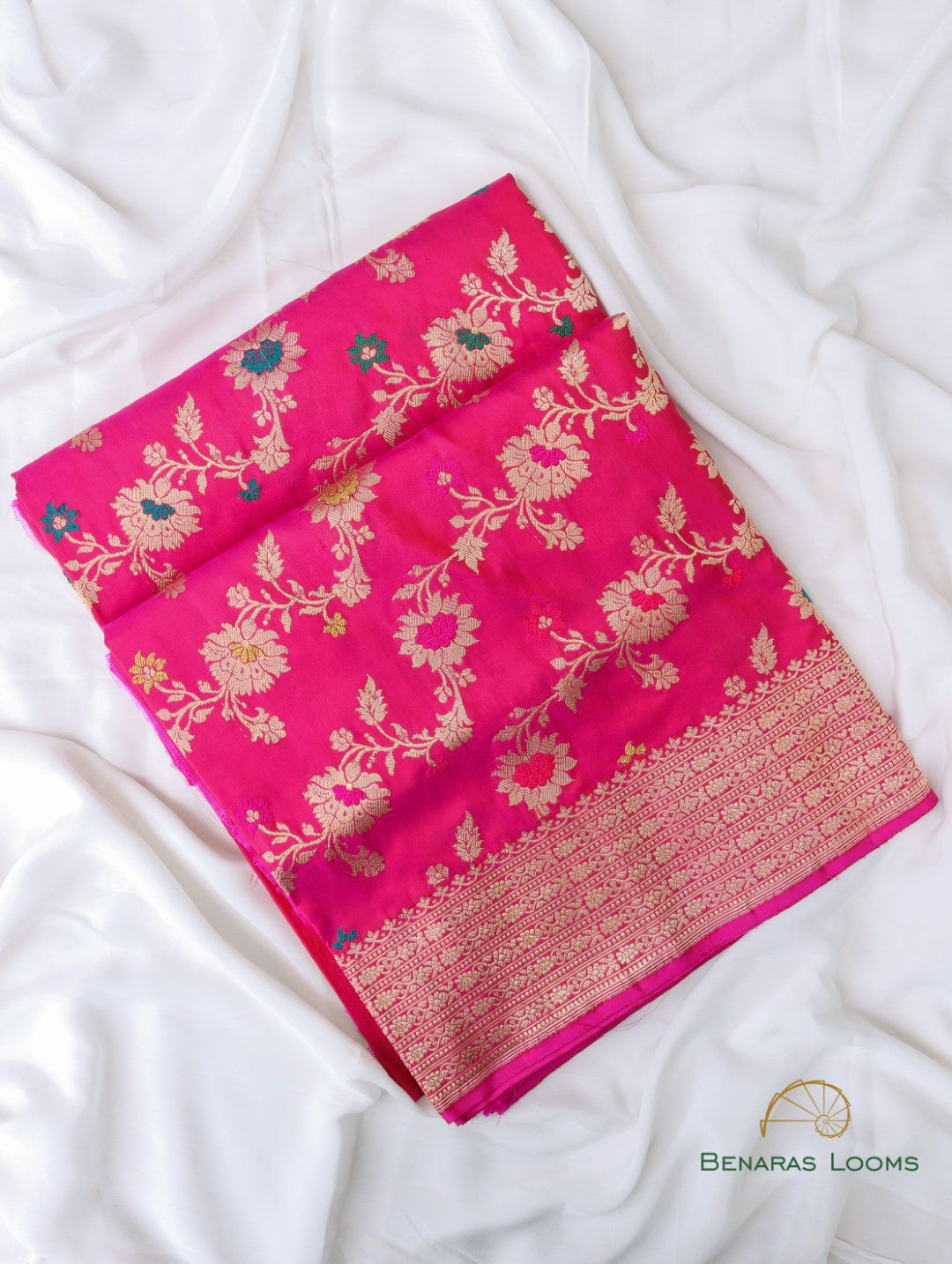 Pink Handwoven Banarasi Jangla Pure Silk Saree
