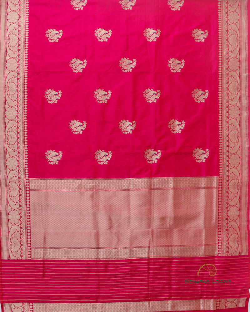 Handwoven Pure Kataan Silk Kadhua Buti Shikaargah Benarasi Saree