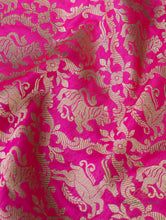 Load image into Gallery viewer, Pink Handwoven Shikargah Pure Silk Banarasi Saree
