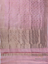 Load image into Gallery viewer, Pink Handwoven Floral Jaal Pure Satin Silk Banarasi Saree
