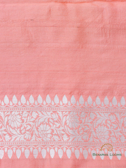 Yellow Handwoven Pure Tussar Georgette Banarasi Saree