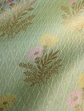 Load image into Gallery viewer, Green Floral Banarasi Fabric
