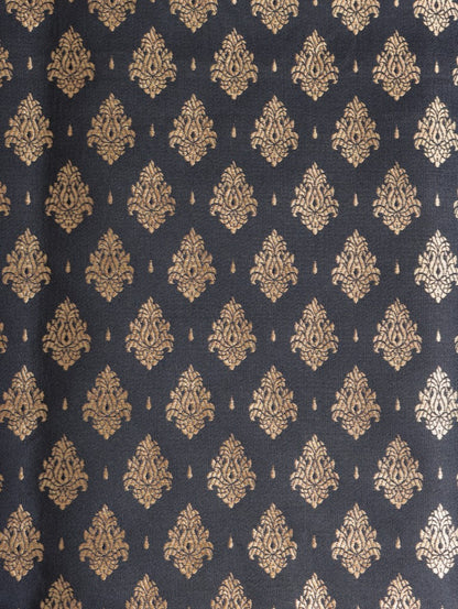 Black and Gold Banarasi Fabric