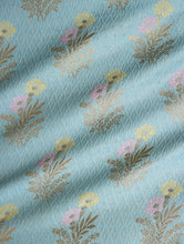 Load image into Gallery viewer, Blue Floral Banarasi Fabric
