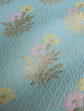 Load image into Gallery viewer, Blue Floral Banarasi Fabric
