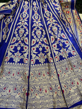 Load image into Gallery viewer, Blue Handwoven Pure Silk Banarasi Lehenga
