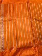 Load image into Gallery viewer, Blue Pure Tissue Kora Saree With Contrast Border with Meenakari
