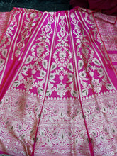 Load image into Gallery viewer, Pink Handwoven Pure Silk Banarasi Lehenga
