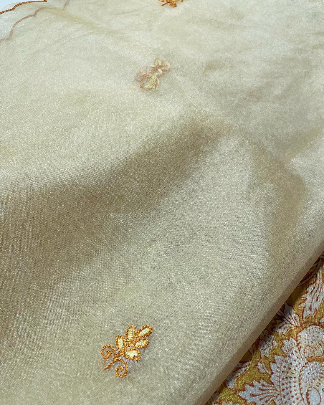 Unstitched Tussar Silk 3 Pc Suit Fabric