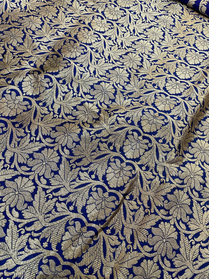 Chhavi Blue Handwoven Pure Silk Banarasi Lehenga