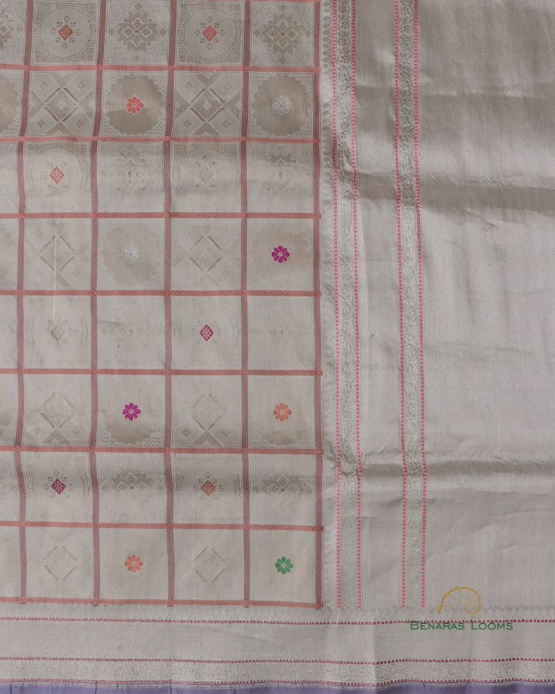 Cream Handwoven Pure Silk Banarasi Saree