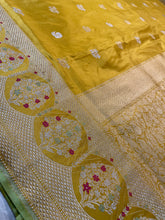 Load image into Gallery viewer, Mustard Yellow Pure Silk Banarasi Saree
